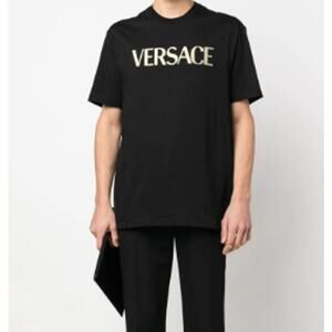 Versace Logo-Print Cotton T-shirt L